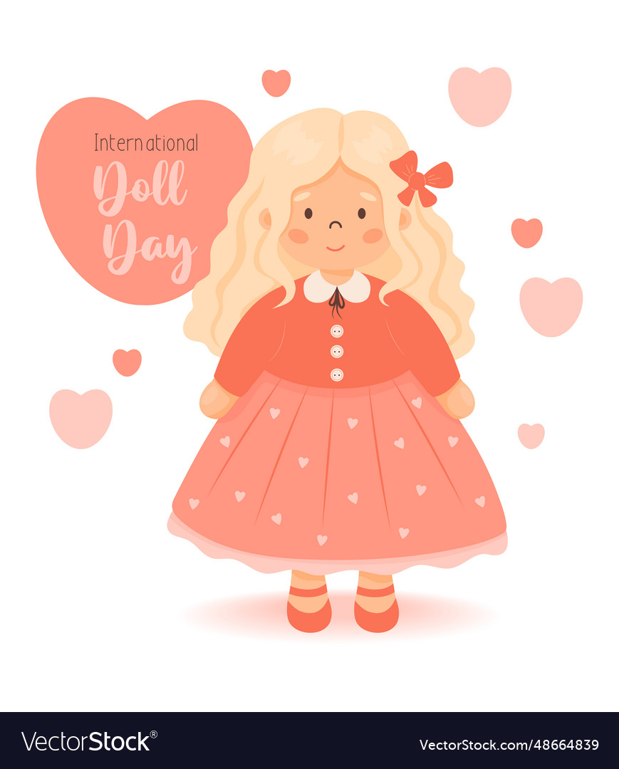 Doll day cute children toy curly blondie girl