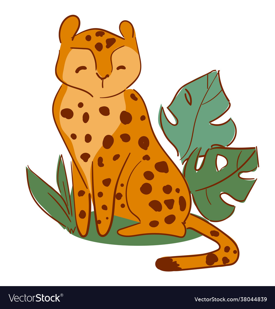 Hand drawn cute leopard print Royalty Free Vector Image