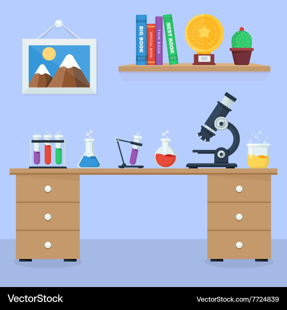 Laboratory workspace and workplace concept Vector Image