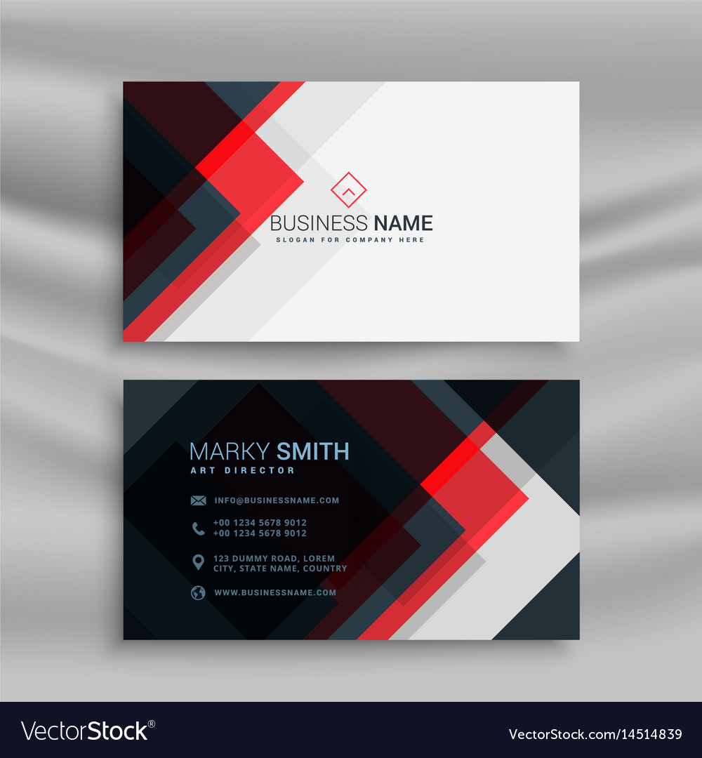 Red and black creative business card template Vector Image Pertaining To Web Design Business Cards Templates