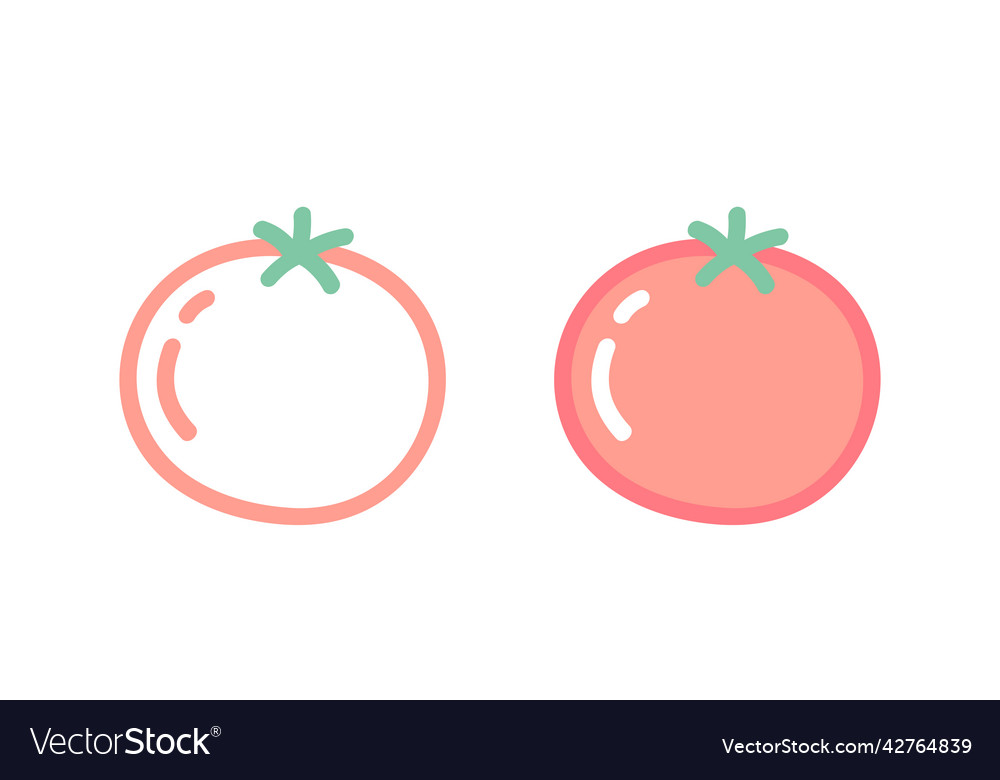 Set icons of tomato hand drawing