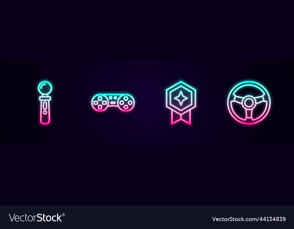 Set line vr controller game or joystick vector image Set line vr controller game or joystick