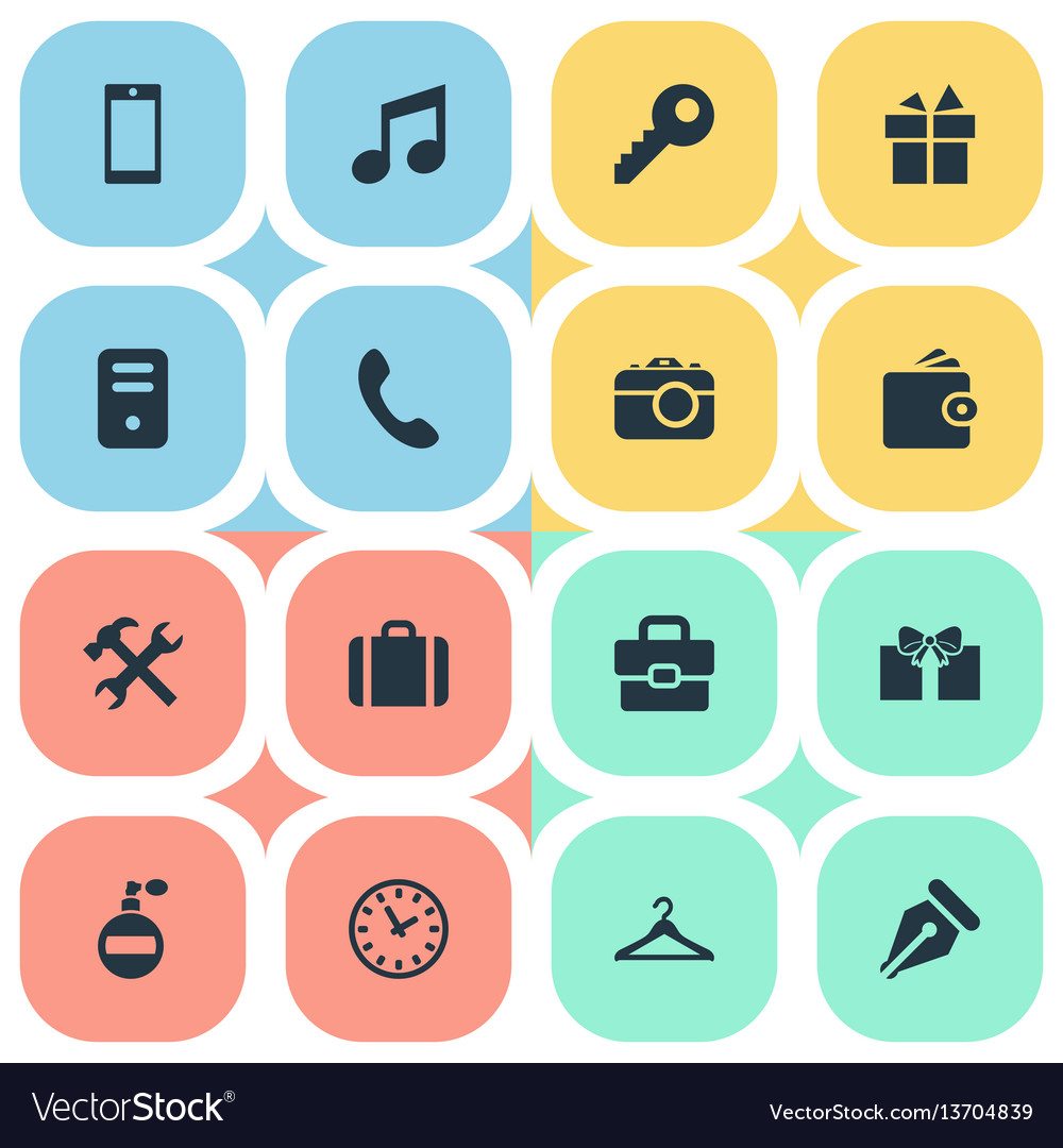 Set of simple icons element