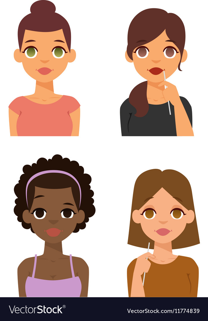 Woman emoji face icons
