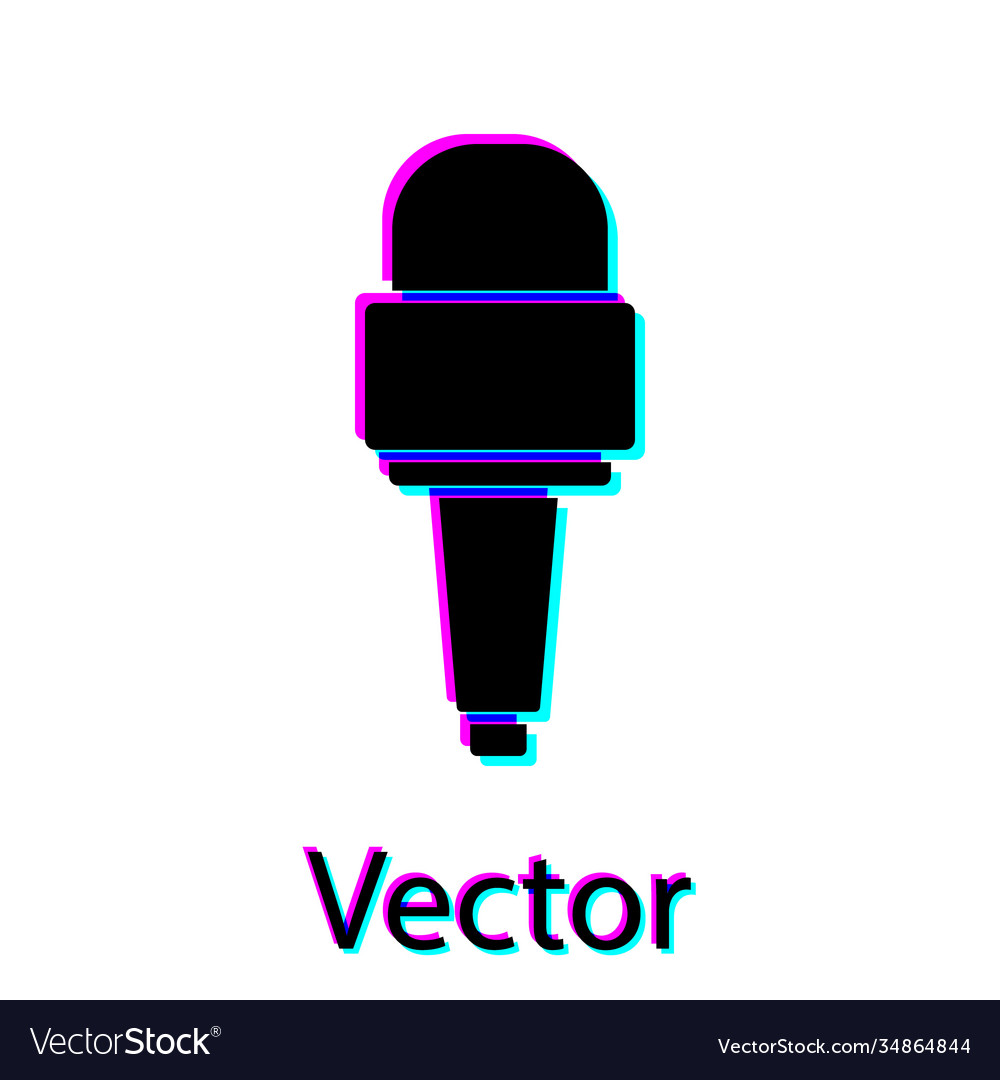 Black microphone icon isolated on white background