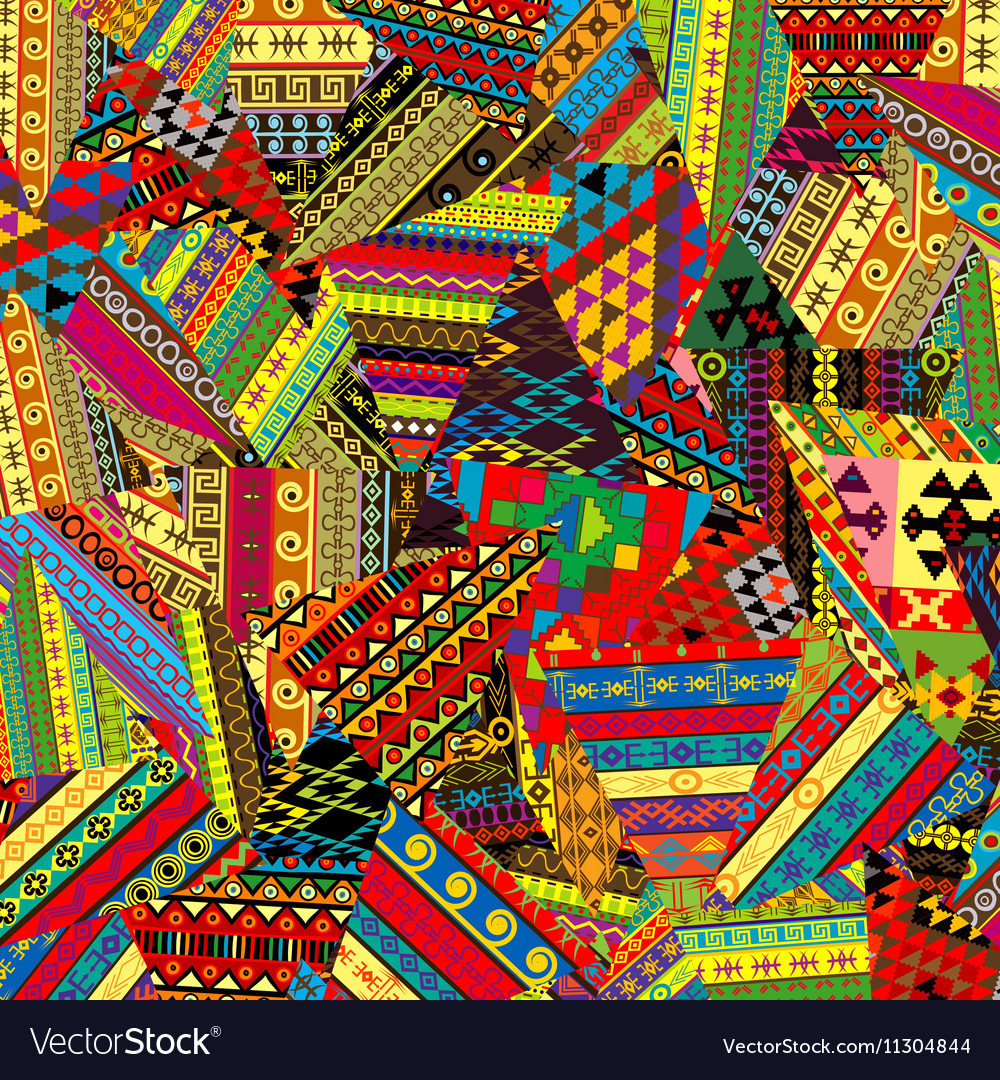 Bunte ethnische Patchwork-Muster