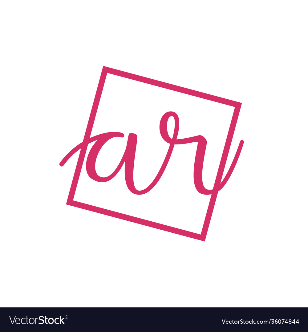 Creative Initial Letter Ar Square Logo Design Vector Image