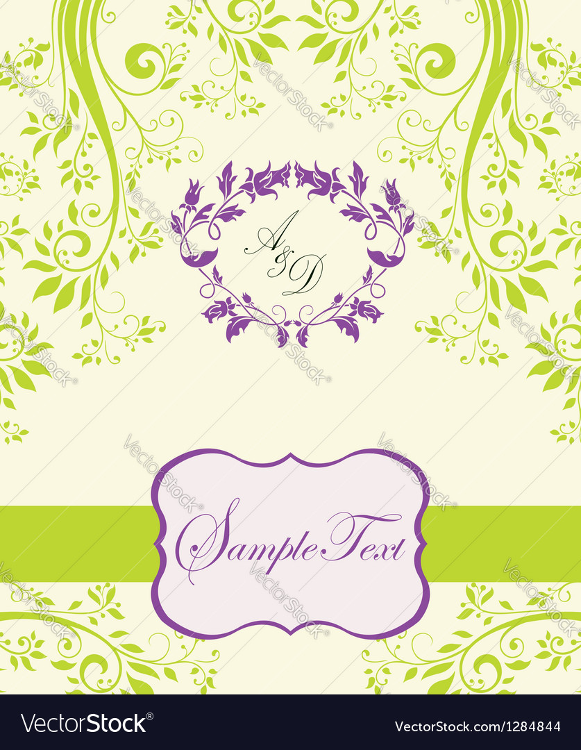 Floral Damask Invitation Card