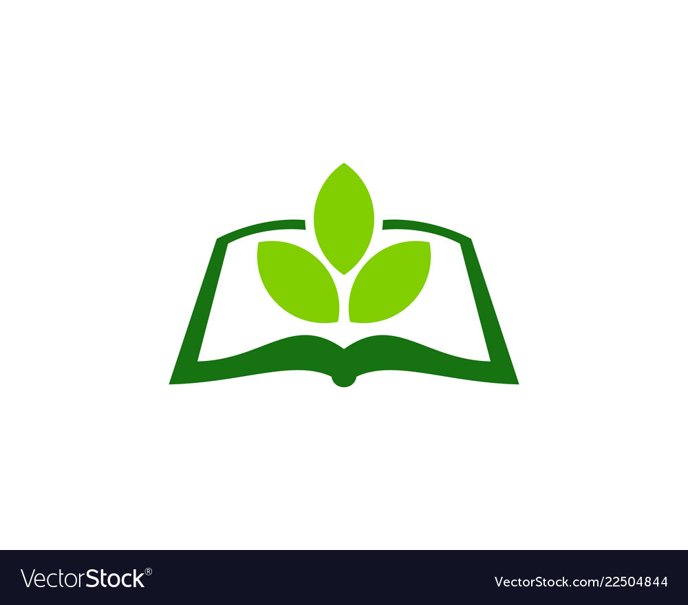 Green book logo icon design Royalty Free Vector Image