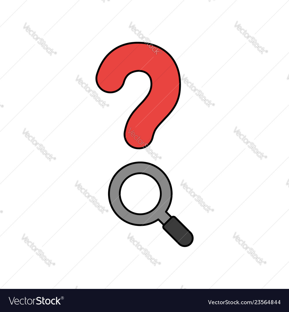 Icon concept of question mark with magnifying vector image Icon concept of question mark with magnifying