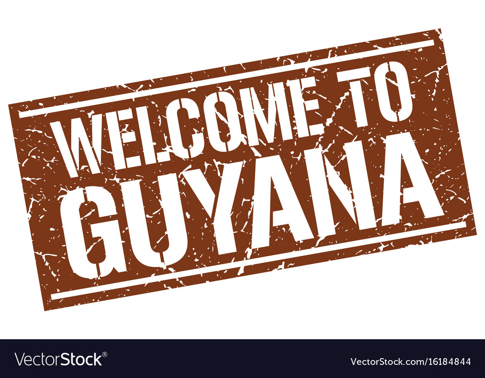 Welcome to guyana stamp Royalty Free Vector Image