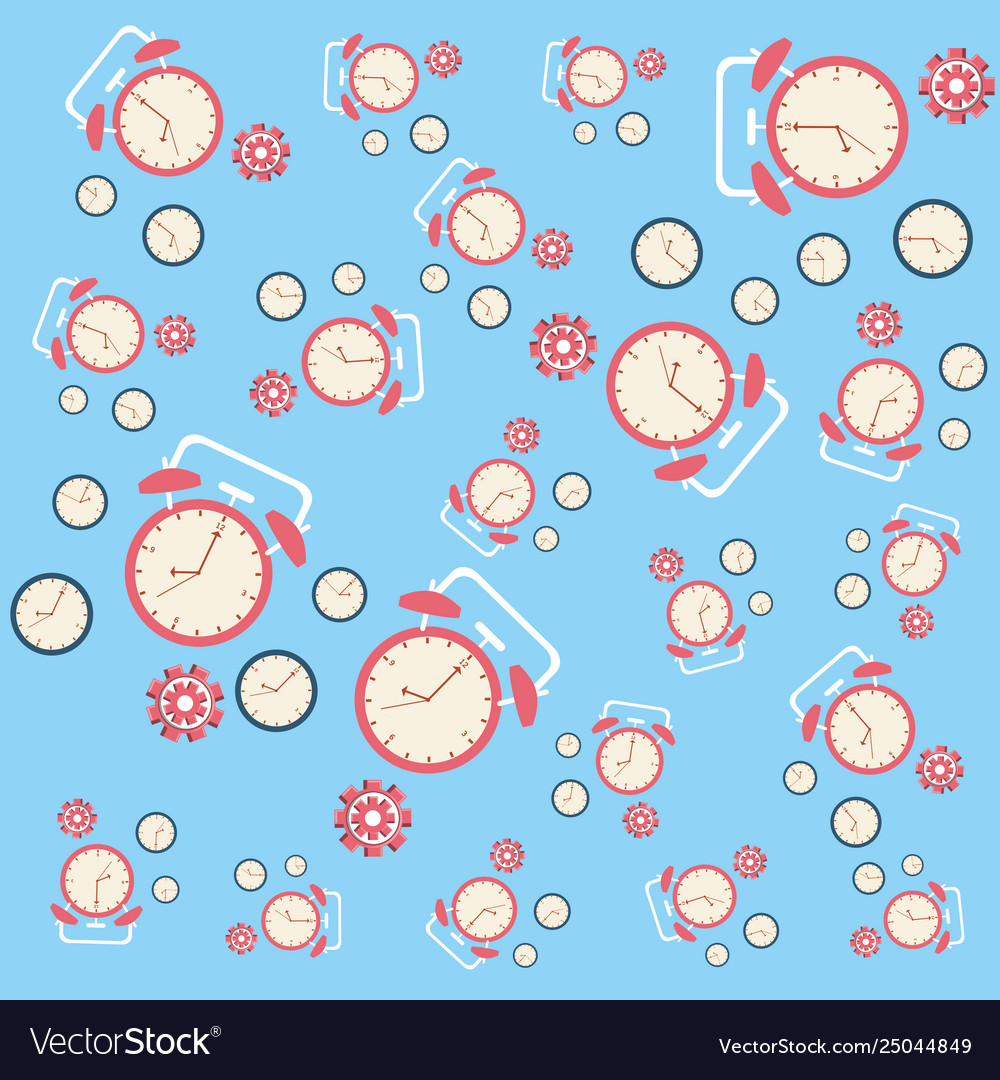 Alarms with clocks and pinions pattern