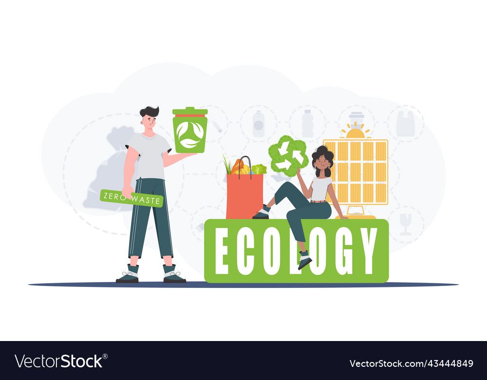 Ecology and green planet concept environmental vector image Ecology and green planet concept environmental