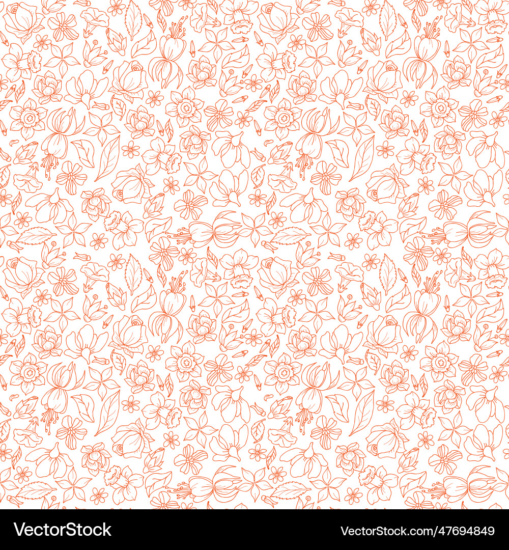 Flower seamless pattern Royalty Free Vector Image