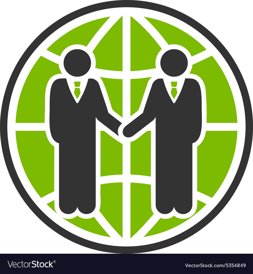 Global partnership icon from business bicolor set