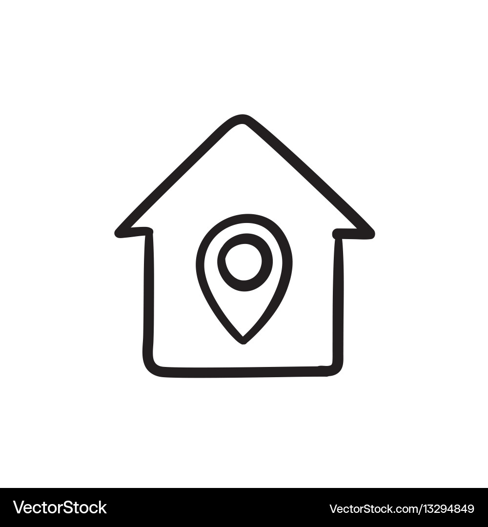 House with pointer sketch icon Royalty Free Vector Image