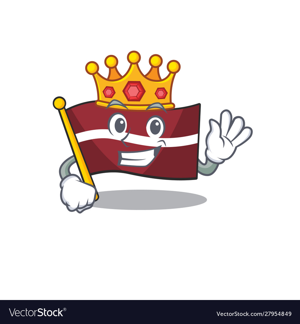 King cartoon flag latvia in with mascot