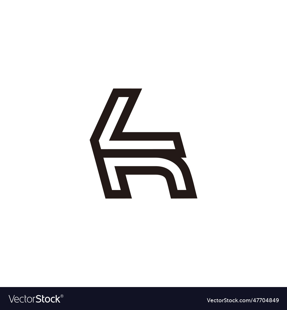 Letter ln outline simple geometric logo Royalty Free Vector