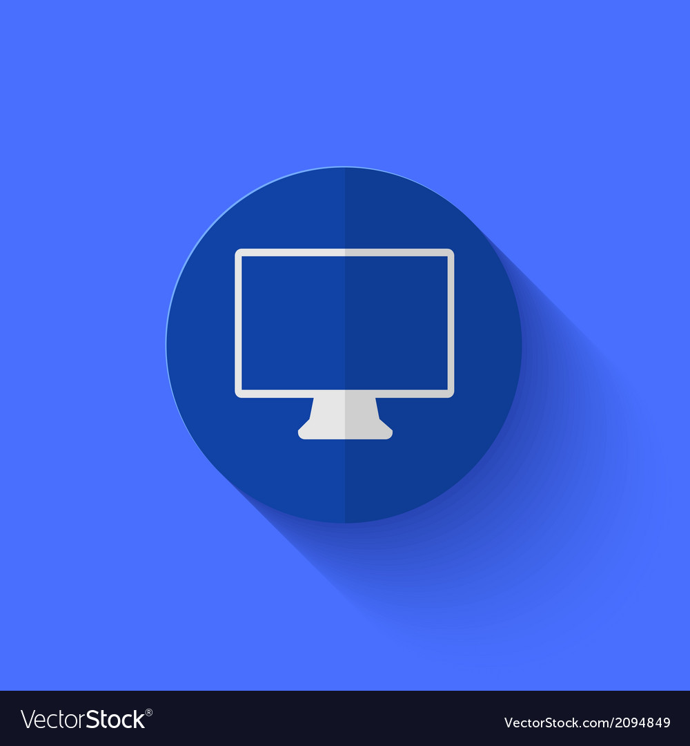 Modern flat blue circle icon