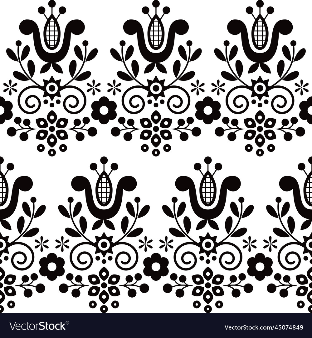 Rural polish traditional seamless pattern Vector Image