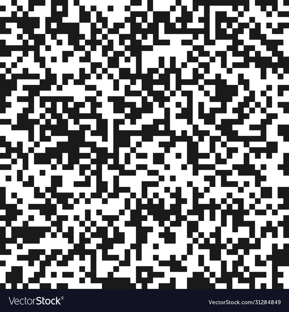 Seamless pattern simulated qr code for background vector image Seamless pattern simulated qr code for background