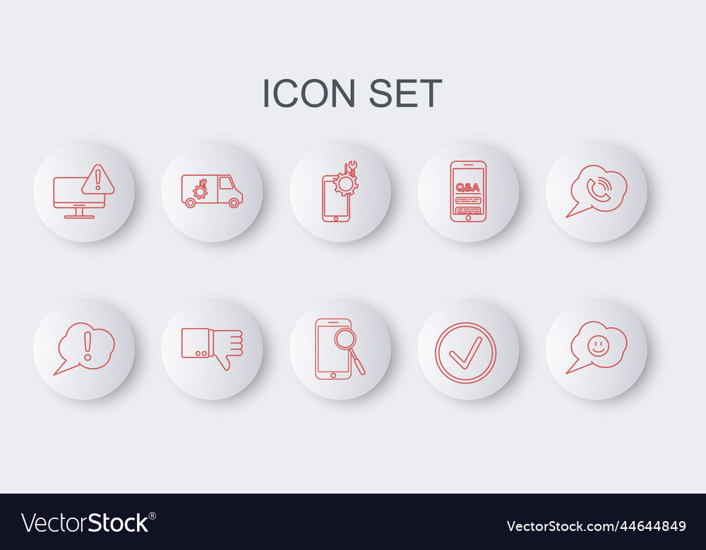 Set line speech bubble with smile face vector image Set line speech bubble with smile face