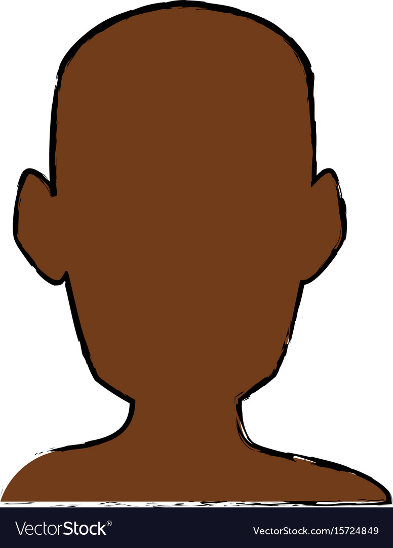 Silhouette head man front view portrait