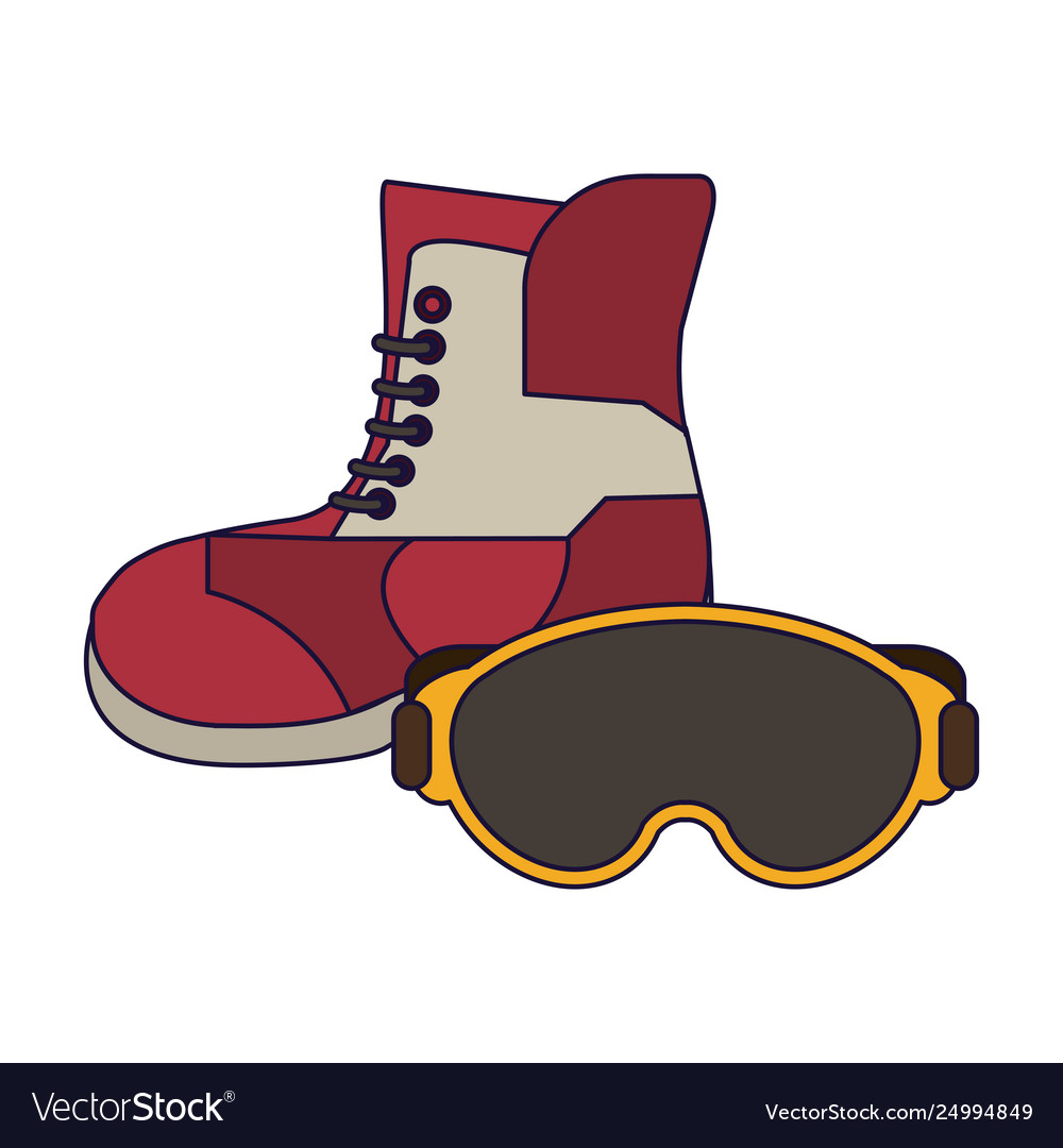 Winter boot and glasses