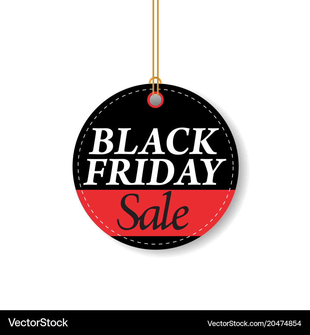 Black friday sale tag round banner Royalty Free Vector Image