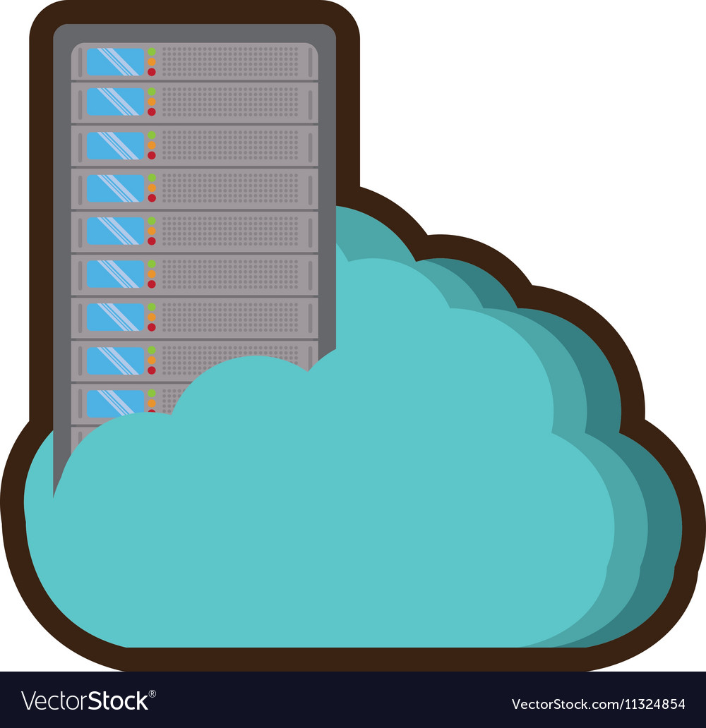 Computer server data isolated icon