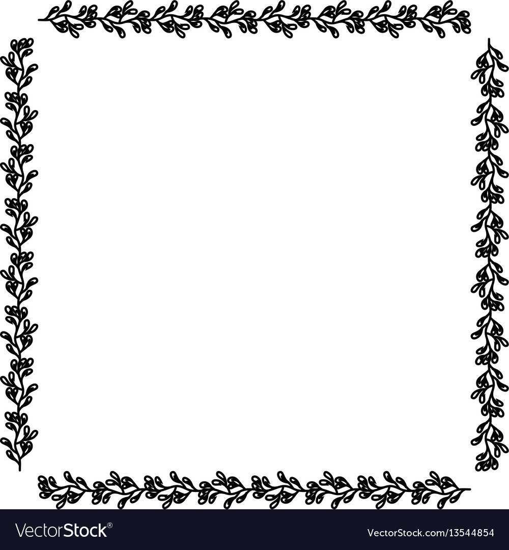 Decorative square frame floral Royalty Free Vector Image