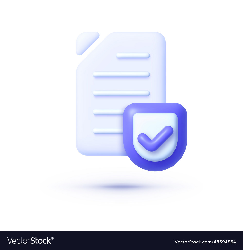 Document protection 3d for web design data vector image Document protection 3d for web design data