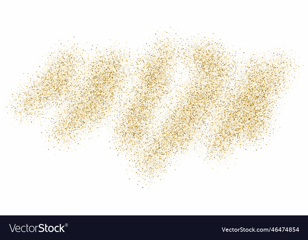 Golden glitter texture on white scattered Vector Image