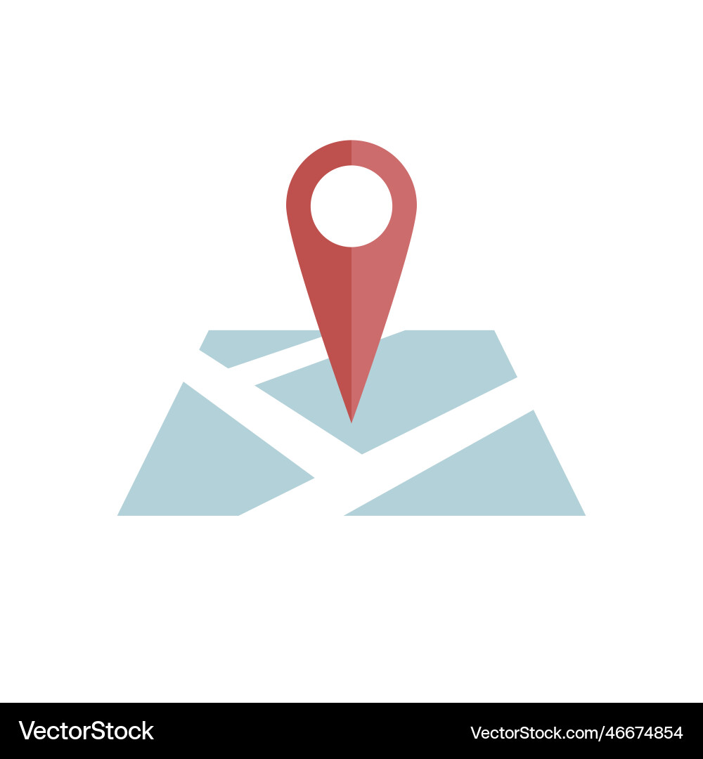 Map pointer flat icon location destination pin Vector Image