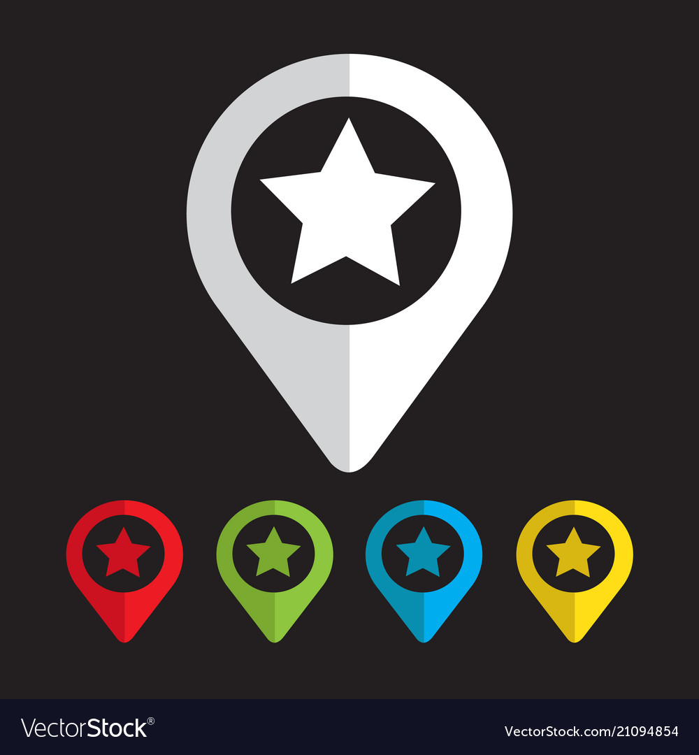 Map pointer star icon