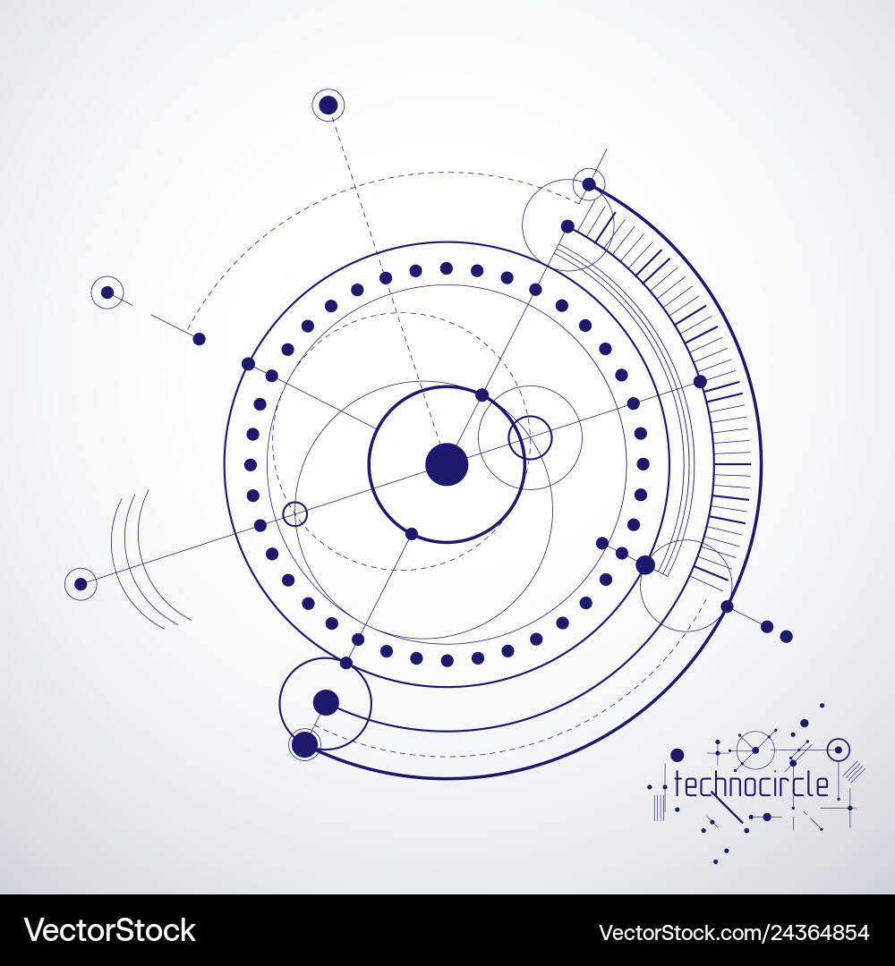 Mechanical scheme engineering drawing Royalty Free Vector