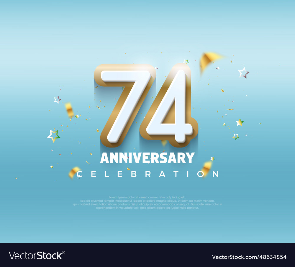 Modern design for 74th anniversary celebration