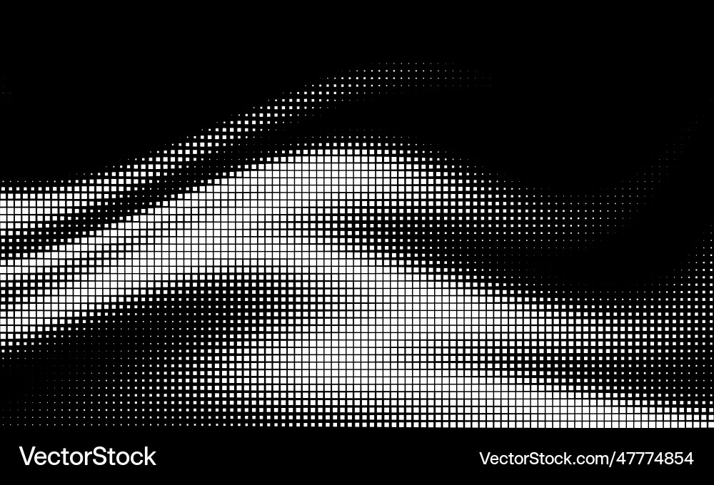 Monochrome gradient halftone dots background Vector Image