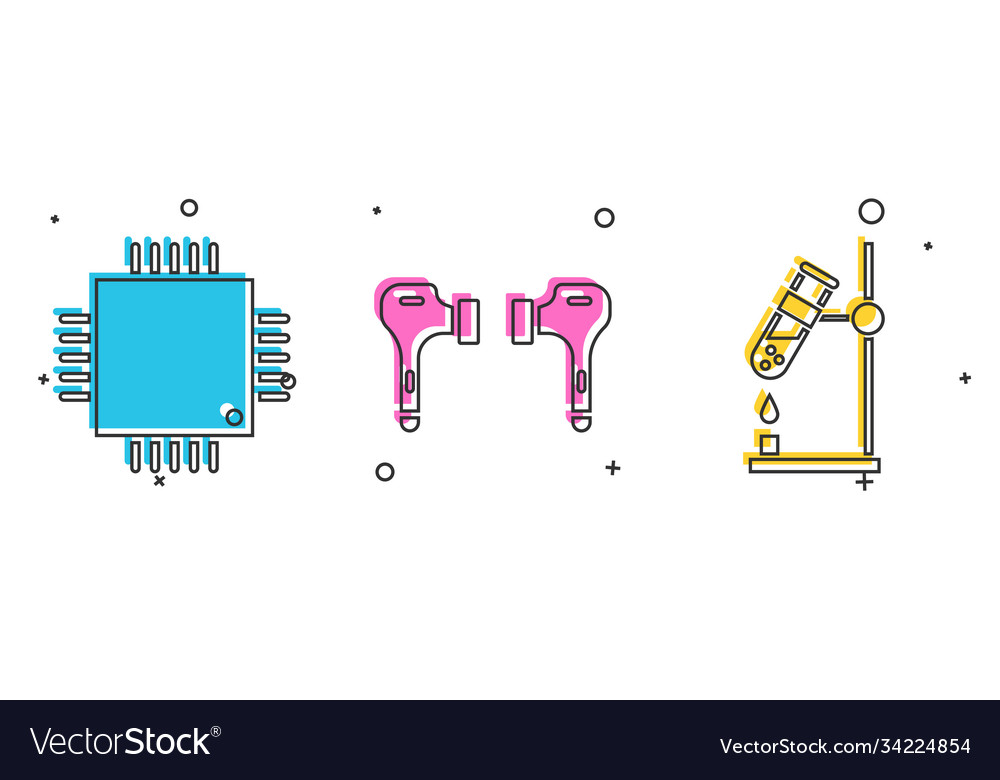 Set processor with microcircuits cpu air vector image Set processor with microcircuits cpu air