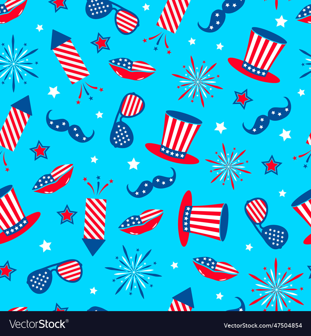 Usa patriotic seamless pattern fourth of july