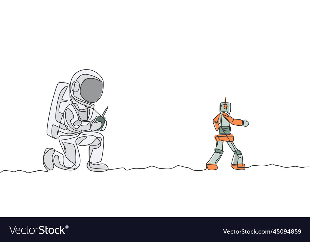 Astronaut Playing Robot Radio