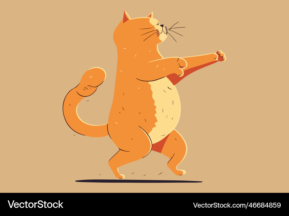 Cat dancing Royalty Free Vector Image - VectorStock