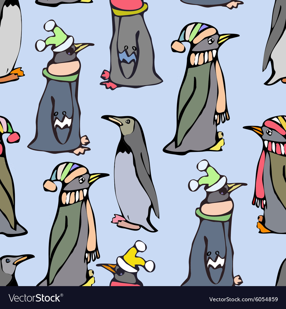 penguins with hats