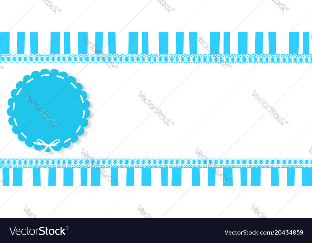 Süße Vintage-Banner mit blauen und weißen Streifen