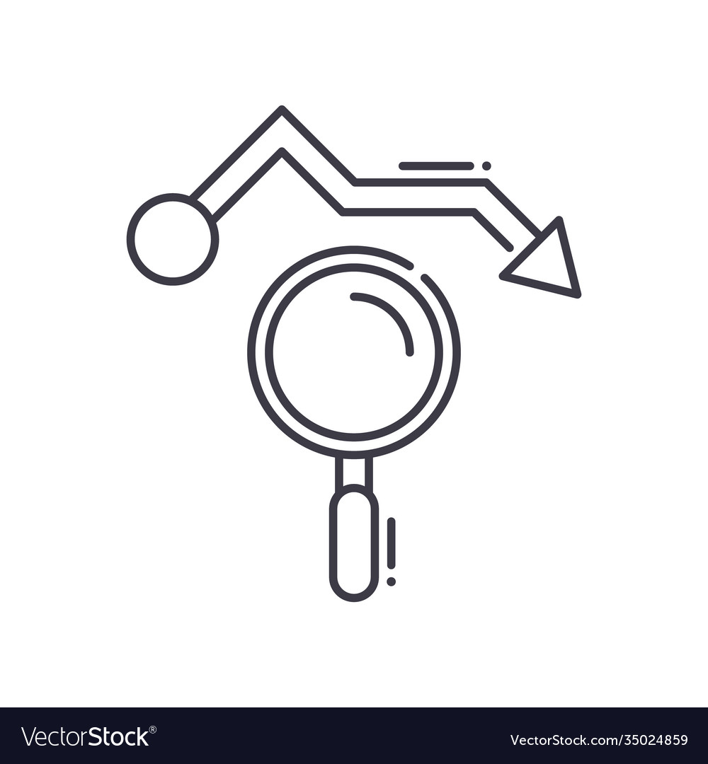 Failure analysis icon linear isolated Royalty Free Vector