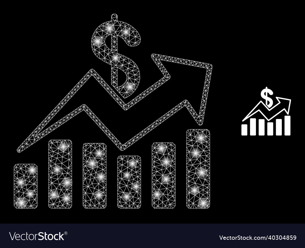 Mesh net sales trend charts with light vector image Mesh net sales trend charts with light