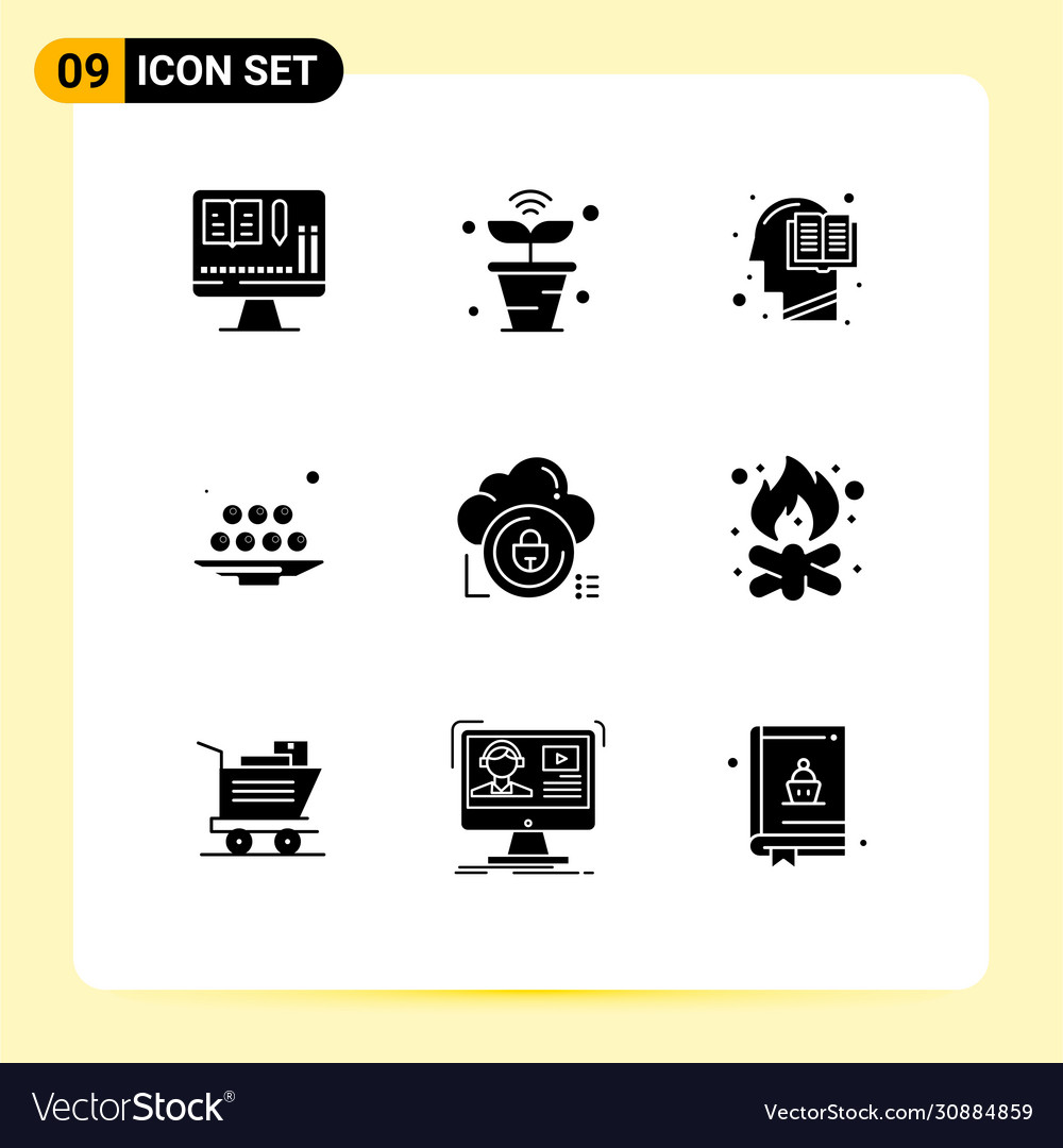 Pictograph set 9 simple solid glyphs ramadan