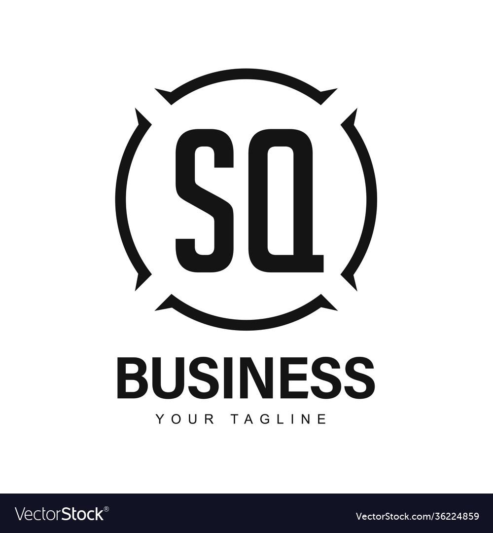 Sq initial a logo design with abstract style vector image Sq initial a logo design with abstract style