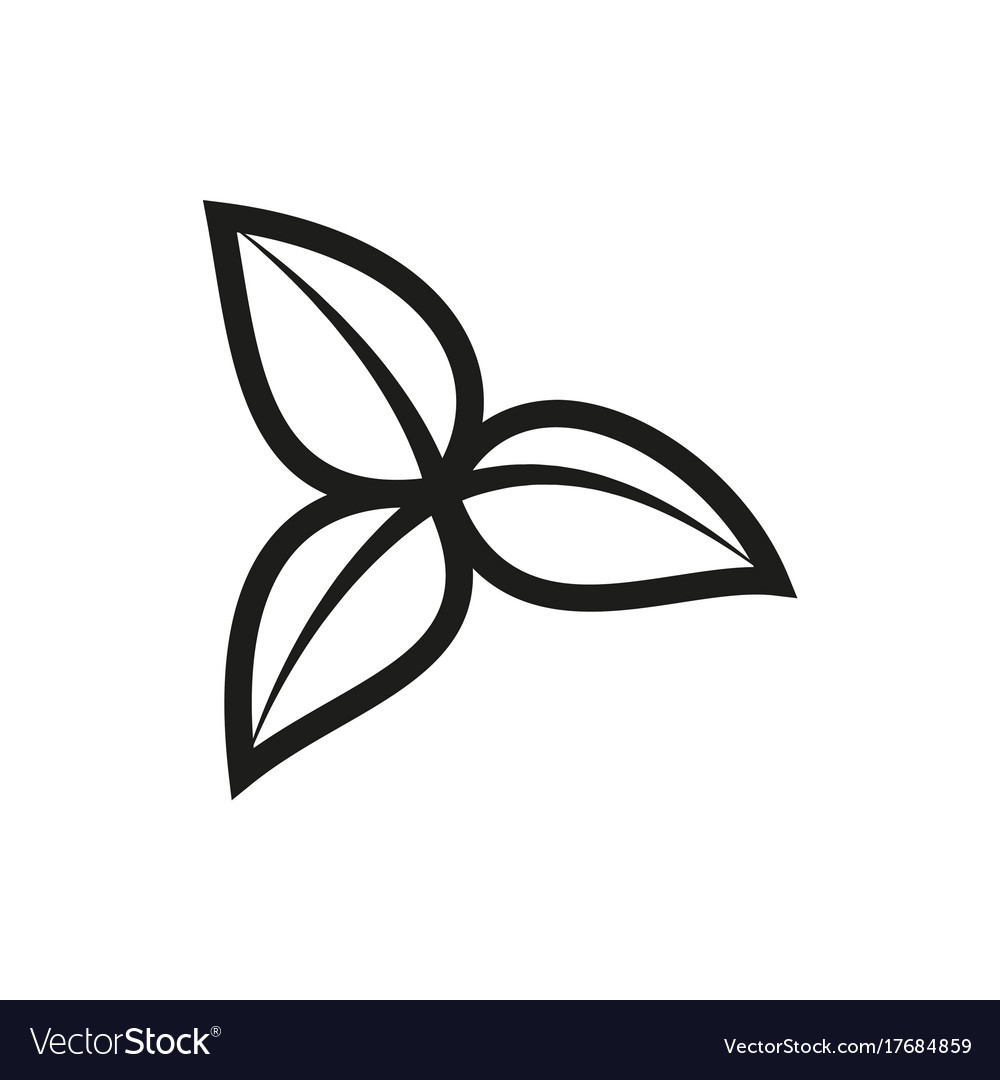 Three leaves icon on white background Royalty Free Vector