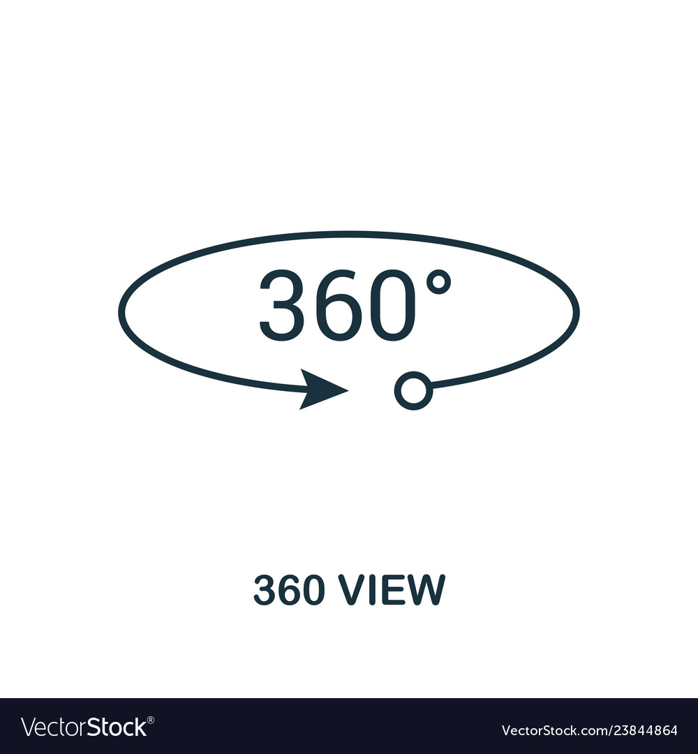 360 view icon monochrome style design from visual vector image 360 view icon monochrome style design from visual